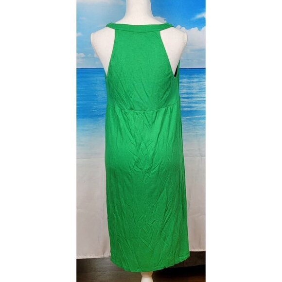 INC Womans Maxi GREEN Sundress Beach Cover FLORAL Accent Print STRETCH size Lg - Picture 7 of 8